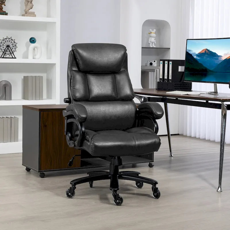 Fauteuil de bureau exécutif grande taille 180 kg, en cuir PU