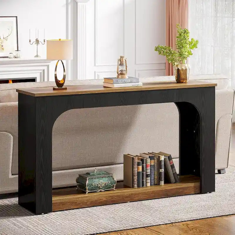 Table console/canapé de 55 pouces en bois avec lumières LED pour entrée