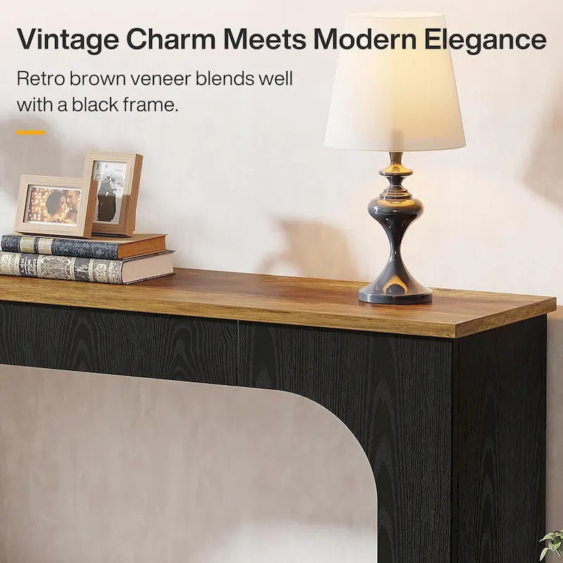 Table console/canapé de 55 pouces en bois avec lumières LED pour entrée