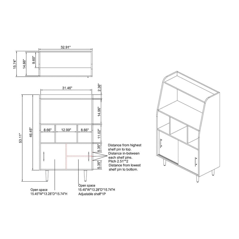 Buffet contemporain marron multi-rangements