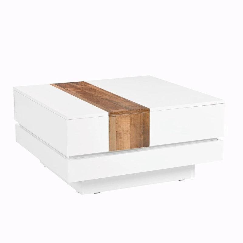 Table basse carrée avec plateau coulissant de 31,4 po