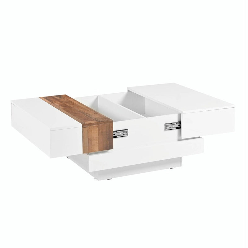 Table basse carrée avec plateau coulissant de 31,4 po