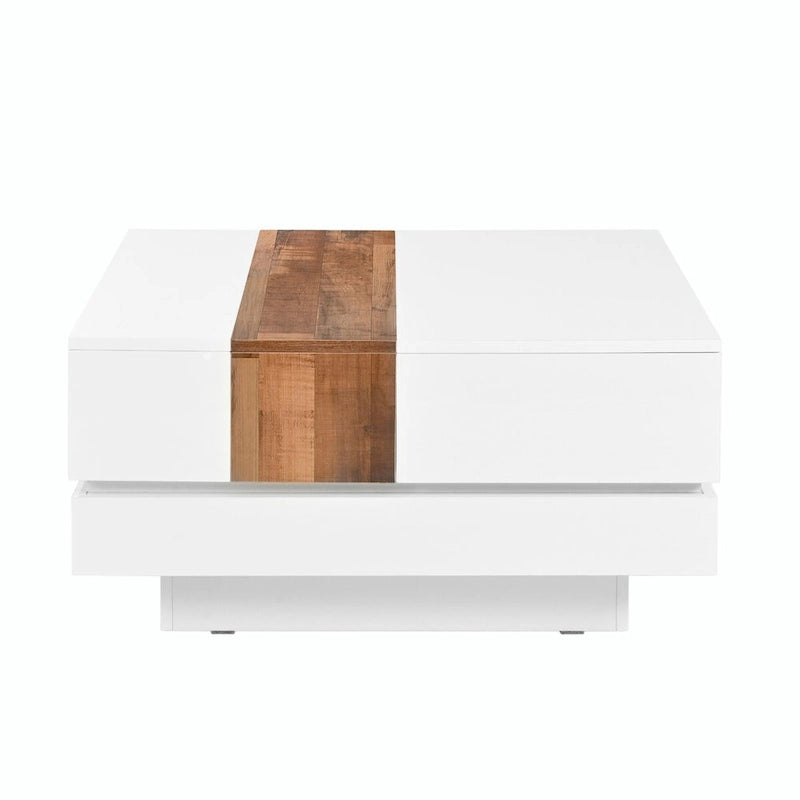 Table basse carrée avec plateau coulissant de 31,4 po