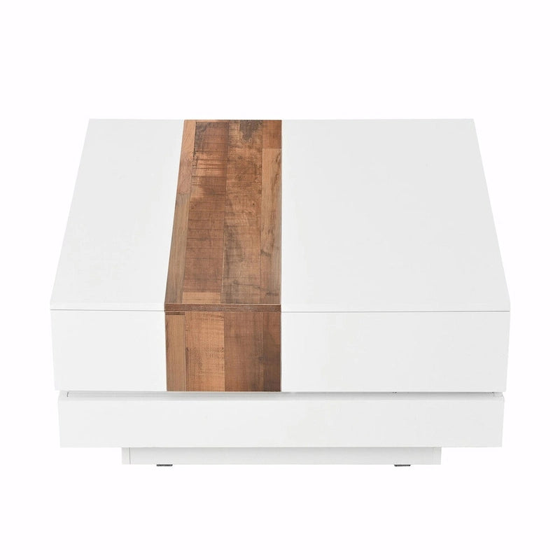 Table basse carrée avec plateau coulissant de 31,4 po