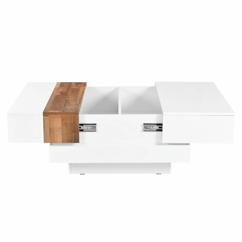 Table basse carrée avec plateau coulissant de 31,4 po