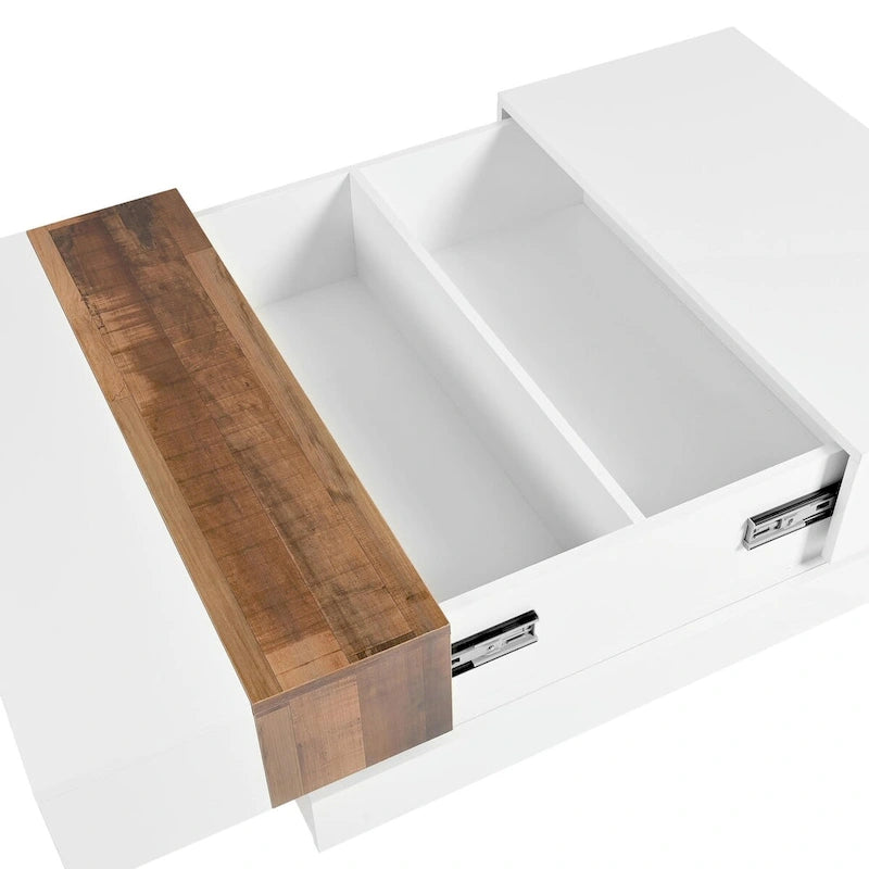 Table basse carrée avec plateau coulissant de 31,4 po