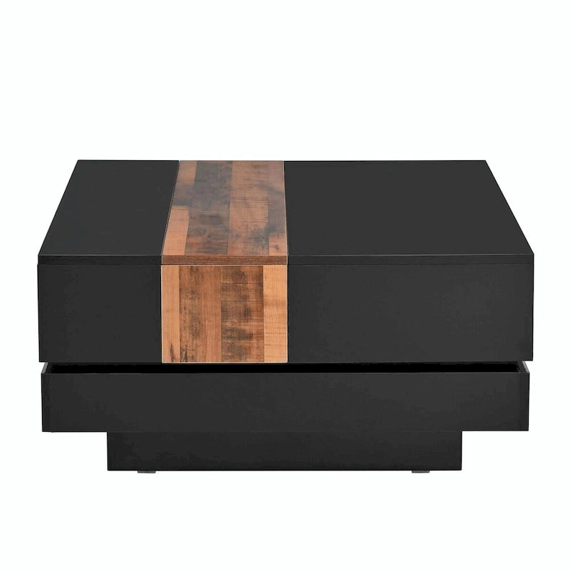 Table basse carrée avec plateau coulissant de 31,4 po
