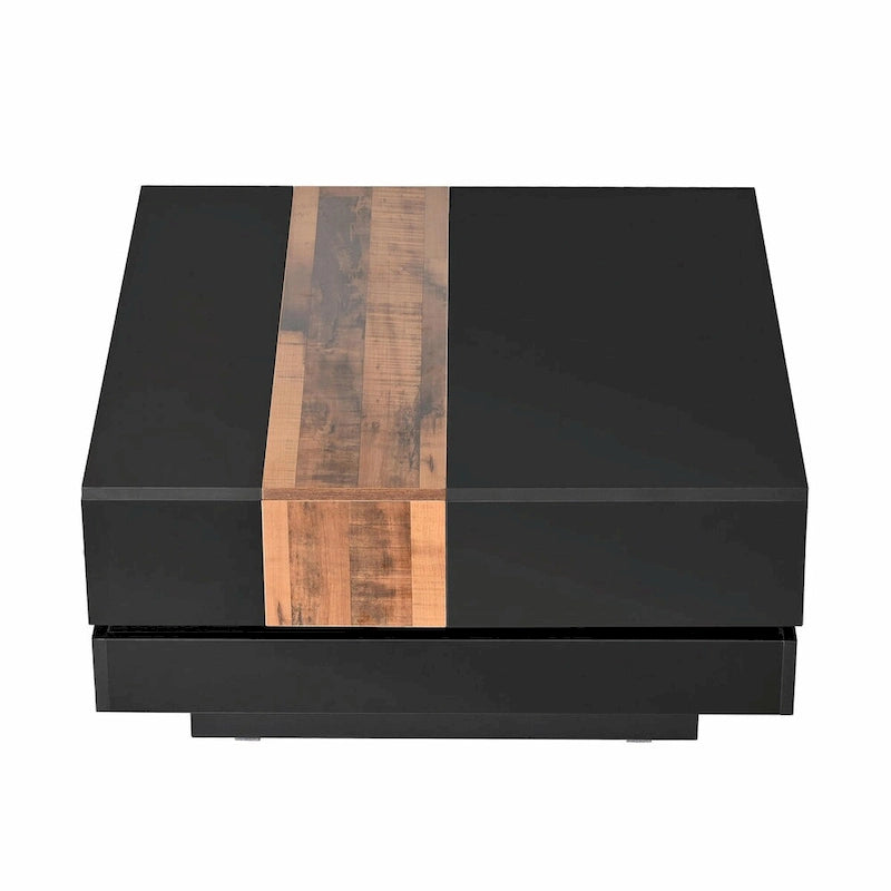 Table basse carrée avec plateau coulissant de 31,4 po