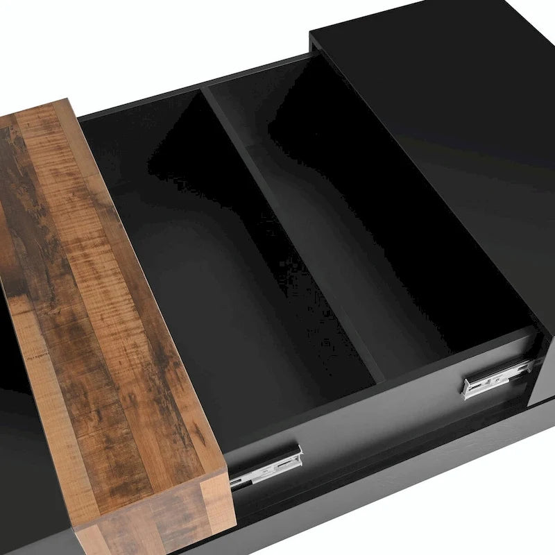 Table basse carrée avec plateau coulissant de 31,4 po