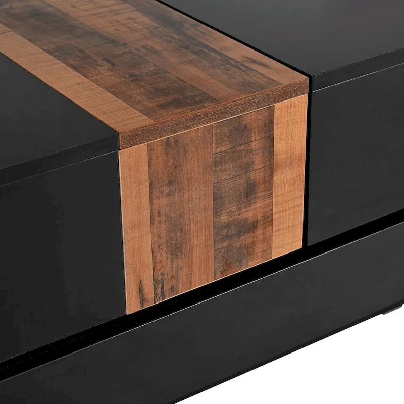 Table basse carrée avec plateau coulissant de 31,4 po