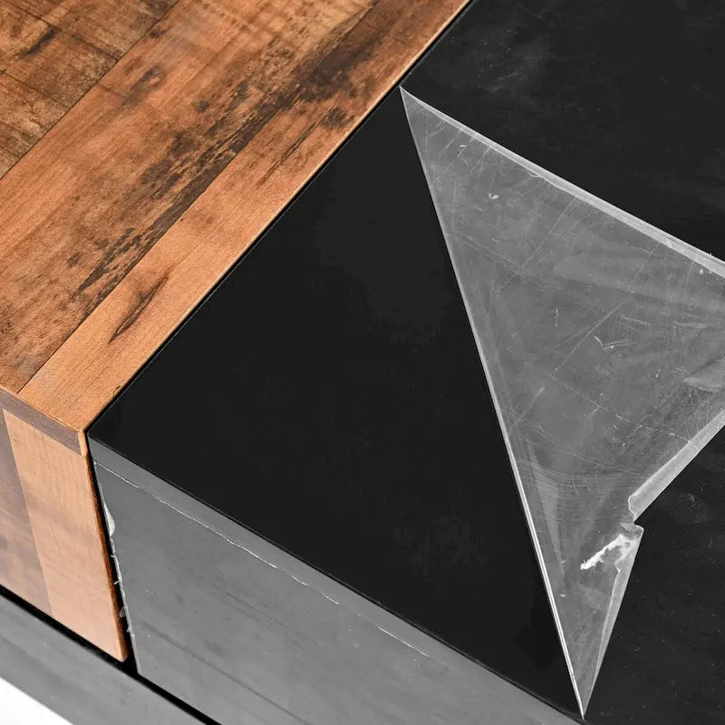 Table basse carrée avec plateau coulissant de 31,4 po